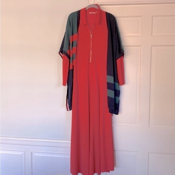 Tommy Hilfiger Knit Cape Stripes Arm Holes 32” Length - Picture 4 of 12